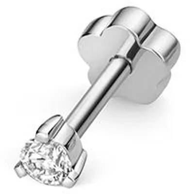 Produktbild von Funkelndes Feuer 18 Karat (750) Weißgold Damen - Diamant Einzel Knorpel Ohrstecker Brillant-Schliff 0.05 Karat H - SI2; TRS3472718KW