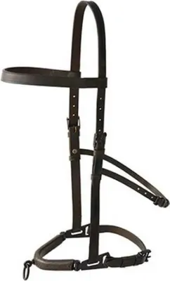 Immagine prodotto di Hispano Hipica Serreta Western Leather Medium Choke 1 Pillar Lined Trense Braun Full Braun Full