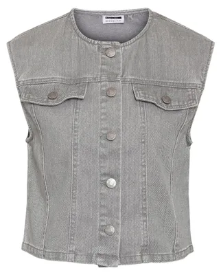 Produktbild von NOISY MAY Jeansweste ohne Ärmel mit Knopfleiste und Taschen Größe: XS