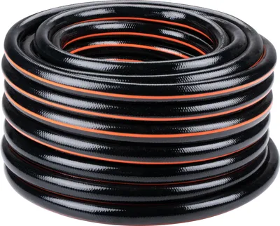 Obrázok produktu pre Záhradná hadica BLACK+DECKER 15 metrov ⌀19MM - Odolné PVC - Zalievanie záhrady, umývanie auta, napúšťanie bazéna - Vhodná na akýkoľvek štandardný vodovodný kohútik - Čierna/oranžová