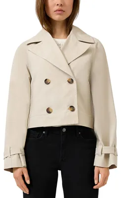 Produktbild von s.Oliver Twill Jacke Kurztrench Loose Fit Reverskragen Raglanärmel Leistentaschen