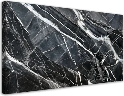 Obrázek produktu pro Obraz na plátně černobílá mramorová textura 120x60 Feeby černý obraz na zeď připravený k zavěšení