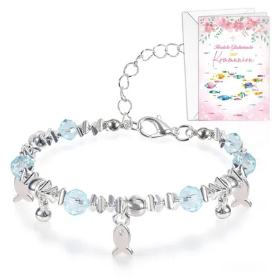 Productafbeelding van Geschenkset voor Meisjes Eerste Communie met Kaart en Armband