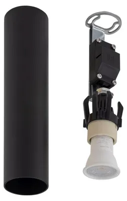 Produktbild von Deckenleuchte Metall rund Ø 4 cm Aufputz Schwarz GU10 Modern Spot Lampe Decke