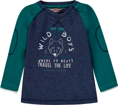 Immagine prodotto di Camicetta a maniche lunghe da bambino, blu e verde, Wild Boys, Kanz