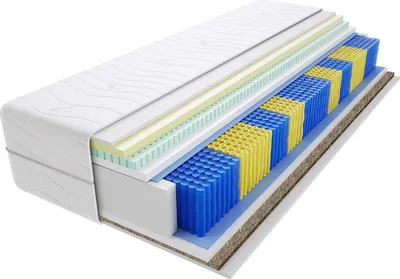 Produktbild von Matratze 140x200 cm Doppelmatratze, H3 & H4 Federkernmatratze, Taschenfederkernmatratze 22 cm Hoch Latex Visco Memory Seegras Hypoallergene, HR-Schaum, Wendematratze mit Klimafaser, Gesteppter Bezug Lima Gras Multitaschen