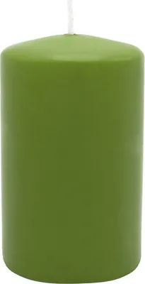 Produktbild von Stumpenkerze aus Paraffin, Olive, WENZEL, 100/70 mm, Brenndauer ca. 44h, selbstverlöschend