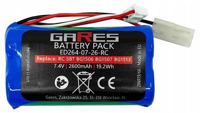 Zdjęcie produktu dla GARES Akumulator Bateria do RC SUBOTECH BG1506 BG1507 BG1513 | 7,4V 2,6Ah | Seria Wzmocniona High-Performance | Wysoka Moc