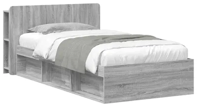 Produktbild von Bettgestell mit Stauraum Grau Sonoma 100 x 200 cm Holzwerkstoff