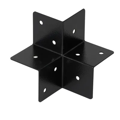 Obrázek produktu pro TRIBECCO 3-násobná spojka 90x90 mm, úhel 90° pro houpačku, pavilon, přístřešek pro auto, hranaté dřevo