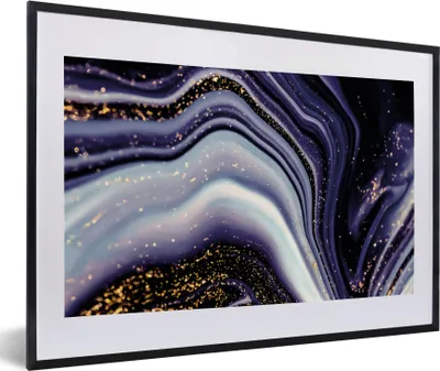Produktbild von MuchoWow® Gerahmtes Poster Marmor - Lila - Luxus - Marmoroptik - Glitzer 60x40 cm - Poster mit Schwarzem Bilderrahmen Wandposter Rahmen Foto Bilder - Schlafzimmer - Plakat in Rahmen - Drucken