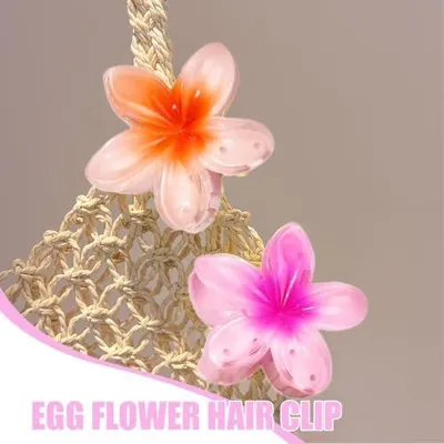 Produktbild von 3 Blumen-Haarklammern, farbige Blumenclips, 6 cm große hawaiianische Haarklammern