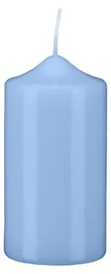 Produktbild von Spitzkopf Stumpen Kerzen Blue Bell Hellblau 12 x Ø 6 cm, 12 Stück