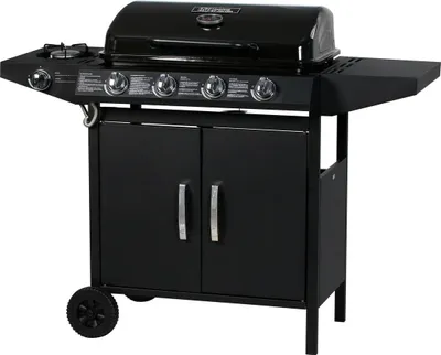 Immagine prodotto di Barbecue gas "Festa 5" - 5 fuochi di cui 1 laterale - 12,9 Kw- Nero