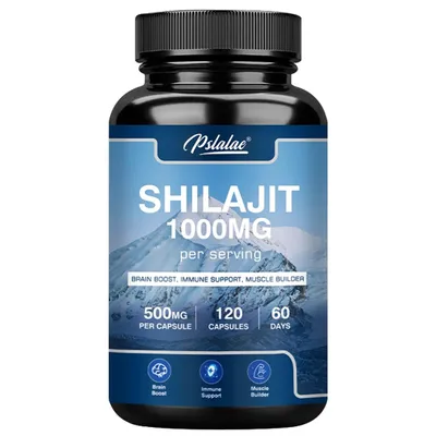 Immagine prodotto di Shilajit 1000mg (120 capsule) integratore alimentare, cervello, energia, resistenza, metabolismo, sistema immunitario, salute del cuore