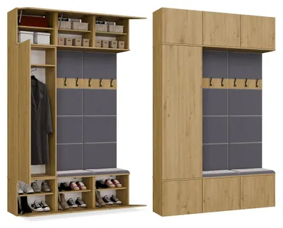 Zdjęcie produktu dla Garderoba HAGA III/1Sz2W DĄB ARTISAN Szafa + 2x Wieszak