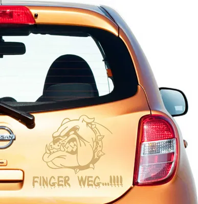 Produktbild von Aufkleber - Autoaufkleber "Finger Weg!" 30cm x 36cm gold - Tuning Carystyling Heckscheibe Auto