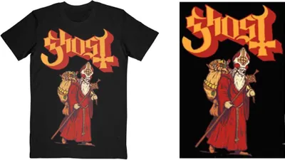 Produktbild von Ghost Greetings From Papa Noel Black L T-Shirt