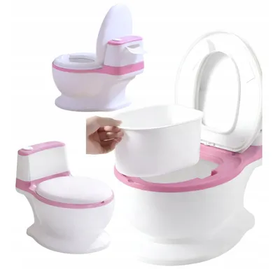 Produktbild von Töpfchen für Kinder und Baby – 3-in-1 Toilettentrainer mit Musik- und Spültaste – Toilettensitz mit Deckel und WC-Rollenhalter