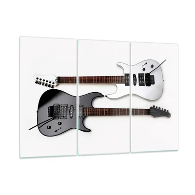 Produktbild von Bilder auf glas - E-Gitarren Streicher Musikinstrument - 105x70cm - Glasbilder - Wandbilder - Kunstdruck - Wanddekoration aus Glas - Glas Bilder - Wandbild auf Glas - GCE105x70-0369