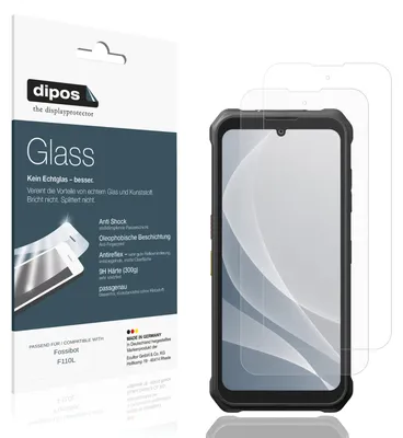 Produktbild von 2x Schutzfolie für Fossibot F110L matt - Anti-Shock 9H Folie dipos Glass Kunststoffglas