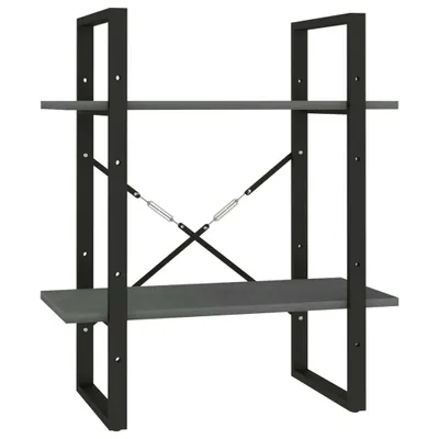 Obrázek produktu pro vidaXL Knihovna 2 police šedá 60x30x70 cm masivní borovicové dřevo