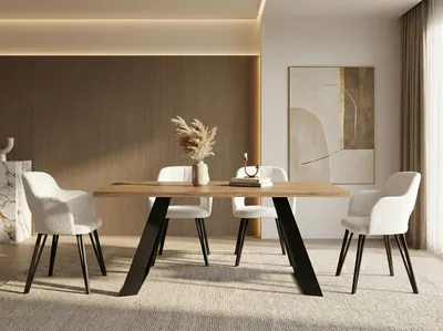 Produktbild von Esstisch Colter Schwarz im Modern Still, Rechteckig Tisch - Ausziehbar von 140 cm bis 240 cm, Pulverbeschichtete Weiße Metallbeine - 140 x 80 cm - Craft Eiche
