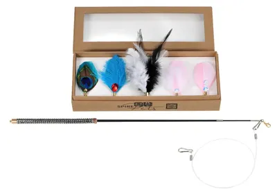Produktbild von Katzenangel mit 5 Federn – Katzenspielzeug – Katzenangel mit Federn