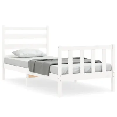 Produktbild von vidaXL Massivholzbett ohne Matratze Weiß 100x200 cm Kiefernholz