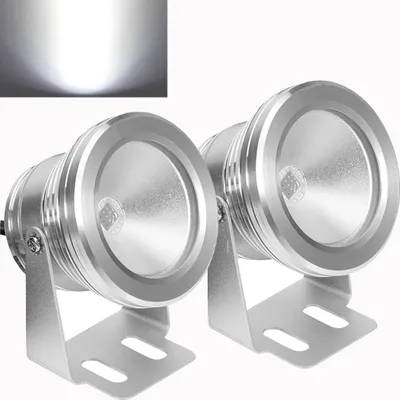 Produktbild von 2x 10W LED Unterwasser Strahler Teich Pool Licht Dimmbarer Flutlicht Spotlight für Garten Landschaft Brunnen Aquarium Beleuchtung, Kaltweiß
