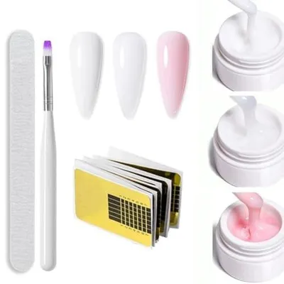 Zdjęcie produktu dla Żel budujący do paznokci zestaw 3 kolory dla manicure DIY tipsy
