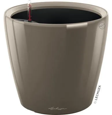 Obrázok produktu pre Plastový samozavlažovací kvetináč Lechuza Classico Color LS Ø 22 x 20,5 cm taupe vrátane zavlažovacieho systému, vložky na rastliny, substrátu a ukazovatele hladiny vody