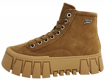 Image de Baskets plates Tommy Hilfiger TJW pour femmes, modèle MC, couleur marron, chaussures de loisirs