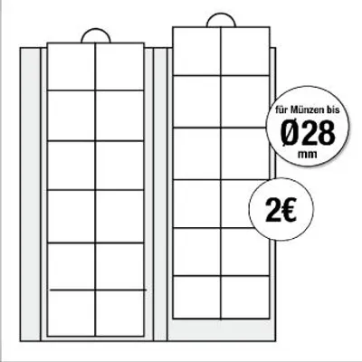 Obrázek produktu pro Pouzdro na mince SAFE č. 7393 Premium 2 doplňkové listy na 2 EURO mince pro mince do 26 mm