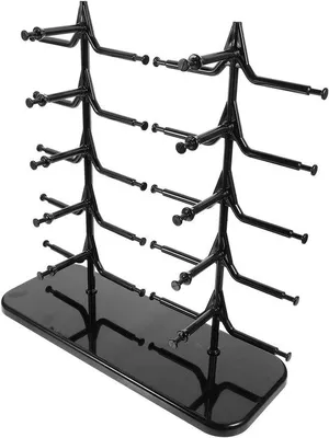 Produktbild von Kleinstell für Brille - Set für 10 Brillen - erhöhter Brillenhalter - Brillenstander in schwarzem Design