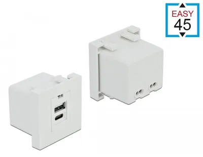 Immagine prodotto di DELOCK Easy 45 USB Ladeportmodul 1 x USB-A + 1 x USB-C