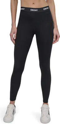 Obrázek produktu pro Legíny DKNY s elastickým pasem a logem, černé, XS, dámské, černé, XS