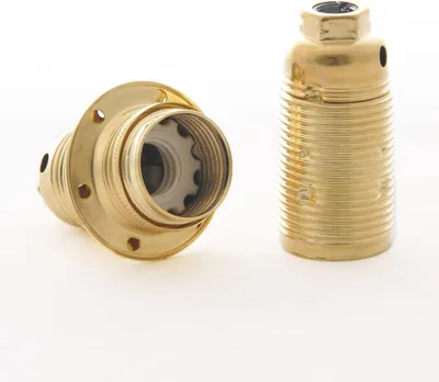 Productafbeelding van Metalen E14 Lampfitting met Serravo en Ghiere - Verpakking van 2 Stuks