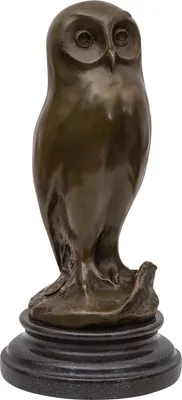 Produktbild von Bronzeskulptur Eule Uhu Vogel Bronze Bronzefigur Figur Skulptur 25cm