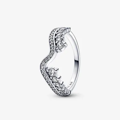 Produktbild von Wellen Ring für Damen von PANDORA aus Sterlingsilber mit Zirkonia