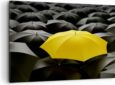 Produktbild von Bild auf Leinwand - Leinwandbild - Regenschirme Regen Wetter - 100x70cm - Wand Bild - Wanddeko - Leinwanddruck - Bilder - Kunstdruck - Wanddekoration - Leinwand bilder - Wandkunst - AA100x70-2564