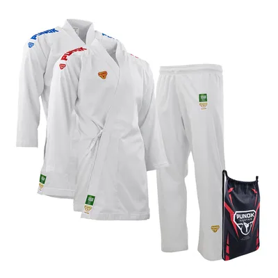 Produktbild von PUNOK Takyon Kumite 3er Set – Offizielle WKF Wettkampf Anzug für Karate 150cm