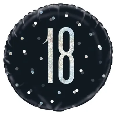 Produktbild von Folienballon schwarz & silber Zahl 18