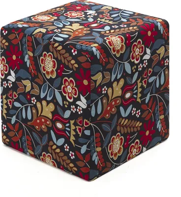 Produktbild von Hanah Home, Dalbudak - Square, Sitzhocker, Rot, Polyester, 40 x 40 x 40 x  cm