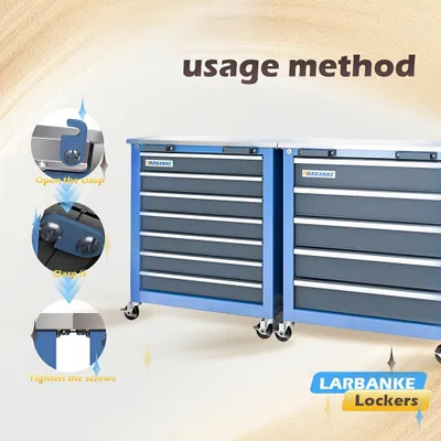 Immagine prodotto di Cassettiera per utensili - Armadietto per officina - Cassettiera per attrezzi - Mobile portaoggetti - Carrello per utensili - 12 cassetti, configurazione 5+7