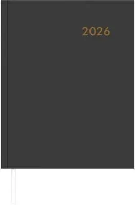Produktbild von Zettler Wochenbuch anthrazit 1W/2S 2026 - Buchkalender 21 × 26 cm, 1 Woche auf 2 Seiten, wattierter Kunststoffeinband, 5-sprachig