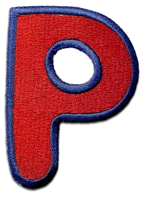 Produktbild von Buchstabe P - 6.2x4.6cm: Alphabet Buchstaben Einzeln Auswählbar - Aufnäher, Bügelbild, Aufbügler, Applikationen, Patches, Flicken, Zum Aufbügeln
