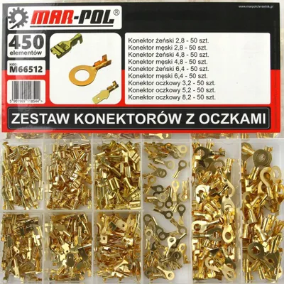 Immagine prodotto di MAR-POL Set di connettori per cavi per auto con occhielli 450 pz M66512