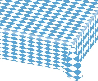 Produktbild von amscan 551554 Tischdecke - 80 x 260cm, blau/weiß, Raute, Kunststoff