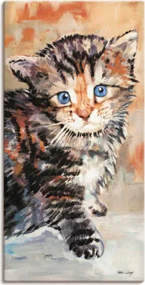 Produktbild von ARTland Leinwandbild Katze Größe: 20x40 cm